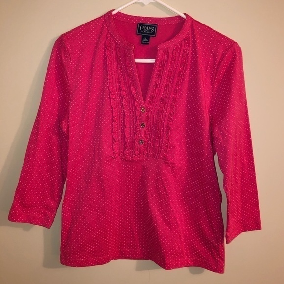 Chaps classics size medium pink with white polka dots - Picture 2 of 7